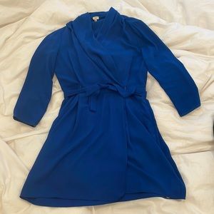 Aritzia Wilfred royal blue wrap dress size 4